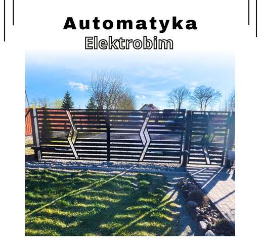 Brama przesuwna z zamontowaną automatyką